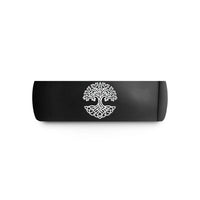 tungsten band for her – black tungsten tree roots wedding band