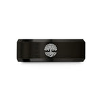 engraved tungsten ring her – black tungsten tree roots wedding band