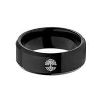 tungsten band for her – black tungsten tree roots wedding band