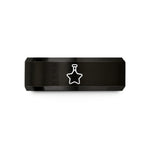 black tungsten men's ring – black tungsten star pin wedding band