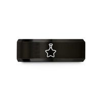 black tungsten men's ring – black tungsten star pin wedding band