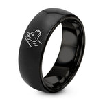 GUNMETAL BLACK Tungsten Bands for Women – black tungsten hyena ring