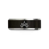 engraved rings him tungsten – black & grey tungsten jet formation wedding band