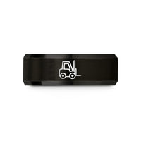 tungsten carbide ring her – black tungsten forklift wedding band