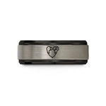 engraved tungsten ring for her – black & gray tungsten in ear monitors wedding band