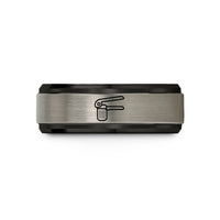 black him wedding band – black & gray tungsten garlic press wedding band