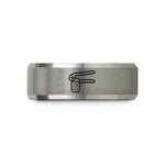 black him wedding band – black & gray tungsten garlic press wedding band