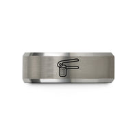 black him wedding band – black & gray tungsten garlic press wedding band