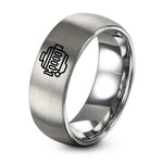 GUNMETAL BLACK Tungsten Rings for Women – silver tungsten inline 6 engine ring