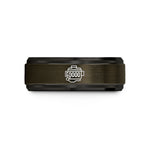 her engraved tungsten band – gunmetal & black tungsten inline 6 engine wedding band