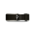 grey tungsten ring men – black & gray tungsten drum lug wedding band
