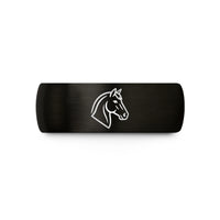 couples tungsten carbide ring – black tungsten warmblood wedding band