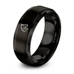 GUNMETAL GREY Plated Tungsten Carbide One Ring – black tungsten warmblood ring