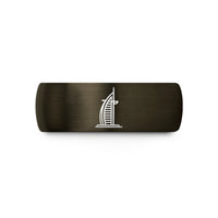 cool presents for men – gunmetal & blue tungsten burj al arab wedding band