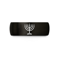 unique presents for guys – black tungsten menorah seven branch wedding band