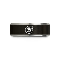 men birthday present ideas – black & grey tungsten turbocharger wedding band