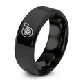 Turbocharger – Tungsten Wedding Band, 8 mm, Black Comfort-Fit Men