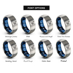 font options for inside engraving on blue & silver gyan mudra rings