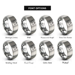 font options for inside engraving on silver gypsy vanner rings