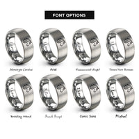 font options for inside engraving on silver gypsy vanner rings