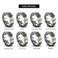font options for inside engraving on gray gypsy vanner rings