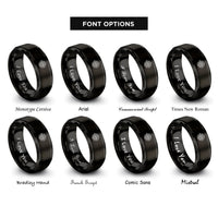 font options for inside engraving on black gyro indicator rings