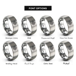 font options for inside engraving on silver gyro indicator rings