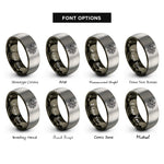 font options for inside engraving on gunmetal & silver gyro indicator rings