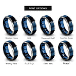 font options for inside engraving on blue & grey gyrocompass rings