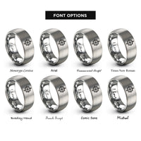 font options for inside engraving on gray gyrocompass rings