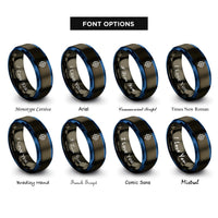 font options for inside engraving on gunmetal & blue gyrocompass rings