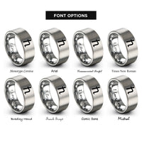 font options for inside engraving on gray h bar rings