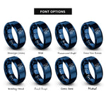 font options for inside engraving on blue h2 symbol rings