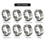 font options for inside engraving on grey h2 symbol rings