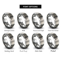 font options for inside engraving on gray h2 symbol rings