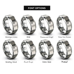 font options for inside engraving on gray h2 symbol rings