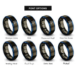 font options for inside engraving on gunmetal & blue h2 symbol rings
