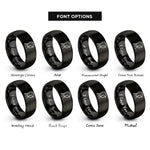 font options for inside engraving on black hacker hoodie rings