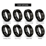 font options for inside engraving on black hacker hoodie rings