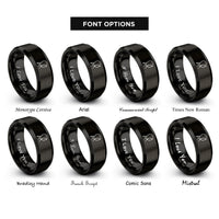 font options for inside engraving on black hacker hoodie rings