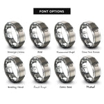 font options for inside engraving on gray hacker hoodie rings