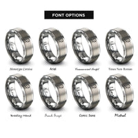 font options for inside engraving on gray hacker hoodie rings