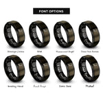 font options for inside engraving on gunmetal & black hacker hoodie rings