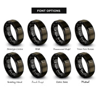 font options for inside engraving on gunmetal & black hacker hoodie rings