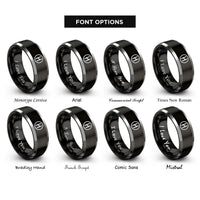 font options for inside engraving on black & grey hagalaz rings