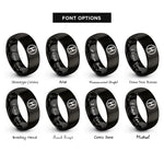 font options for inside engraving on black hagalaz rings