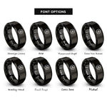 font options for inside engraving on black hagalaz rings