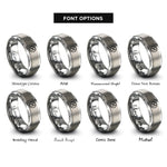 font options for inside engraving on grey hagalaz rings