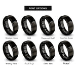 font options for inside engraving on black hair dryer rings