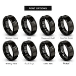 font options for inside engraving on black hair dryer rings